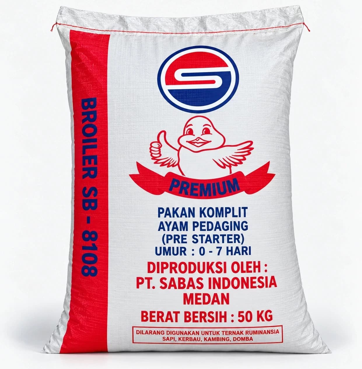 Pakan ayam ras pedaging (Broiler) Sebelum Masa awal (pre starter) umur 1 - 7 hari